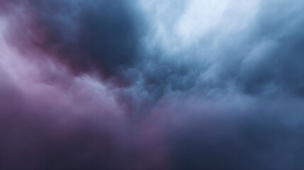 Obraz premium Mystical twilight clouds swirl dreamily, evoking Hazy Skies Festival and Fog Appreciation Day, infused with ethereal, enigmatic hues