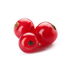 Fresh red currants on white background