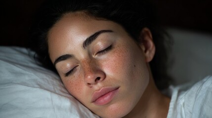 Serene Latina woman dreaming amidst lunar glow, evoking World Sleep Day and the art of lucid wandering