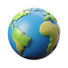 earth globe on white background