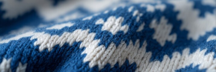 Cozy azure zigzag knit evokes Nordic winter warmth, ideal for Hygge rituals and whimsical Sweater Weather celebrations