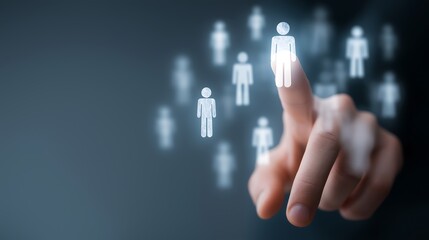 Hand Selecting a Digital Human Icon from a Group