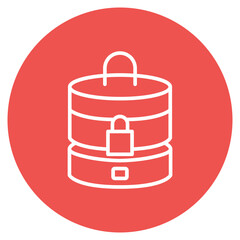Database Lock icon vector image. Can be used for Web Hosting.
