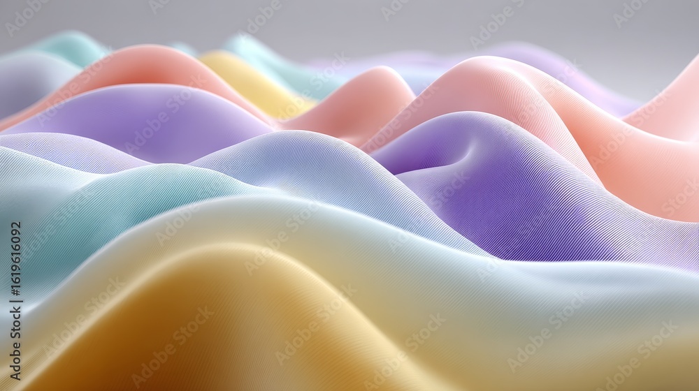 Poster soft colorful wavy textures with abstract design elements