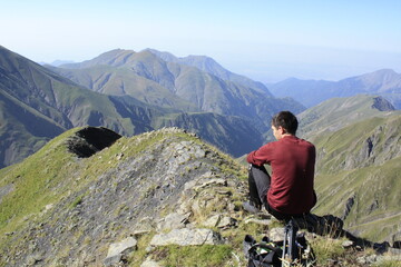 hiker in the mountains