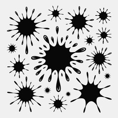 Dynamic Black and White Ink Splatter Illustration Design