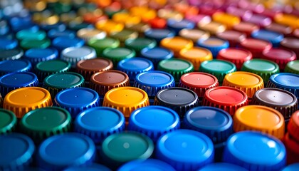 Colorful bottle caps