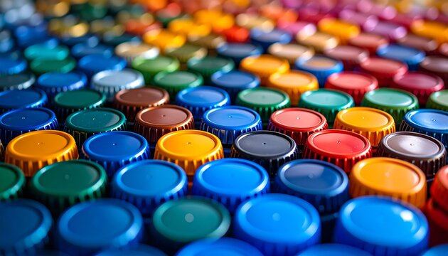 Colorful bottle caps