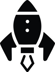 rocket vector icon, rocket silhouette vector illustration isolated on transparent png