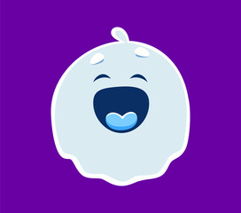 Halloween font O letter ghost cartoon funny character. Scary monster character alphabet letter, spooky spirit personage or laughing Haloween ghost English ABC vector symbol. Font typeset element