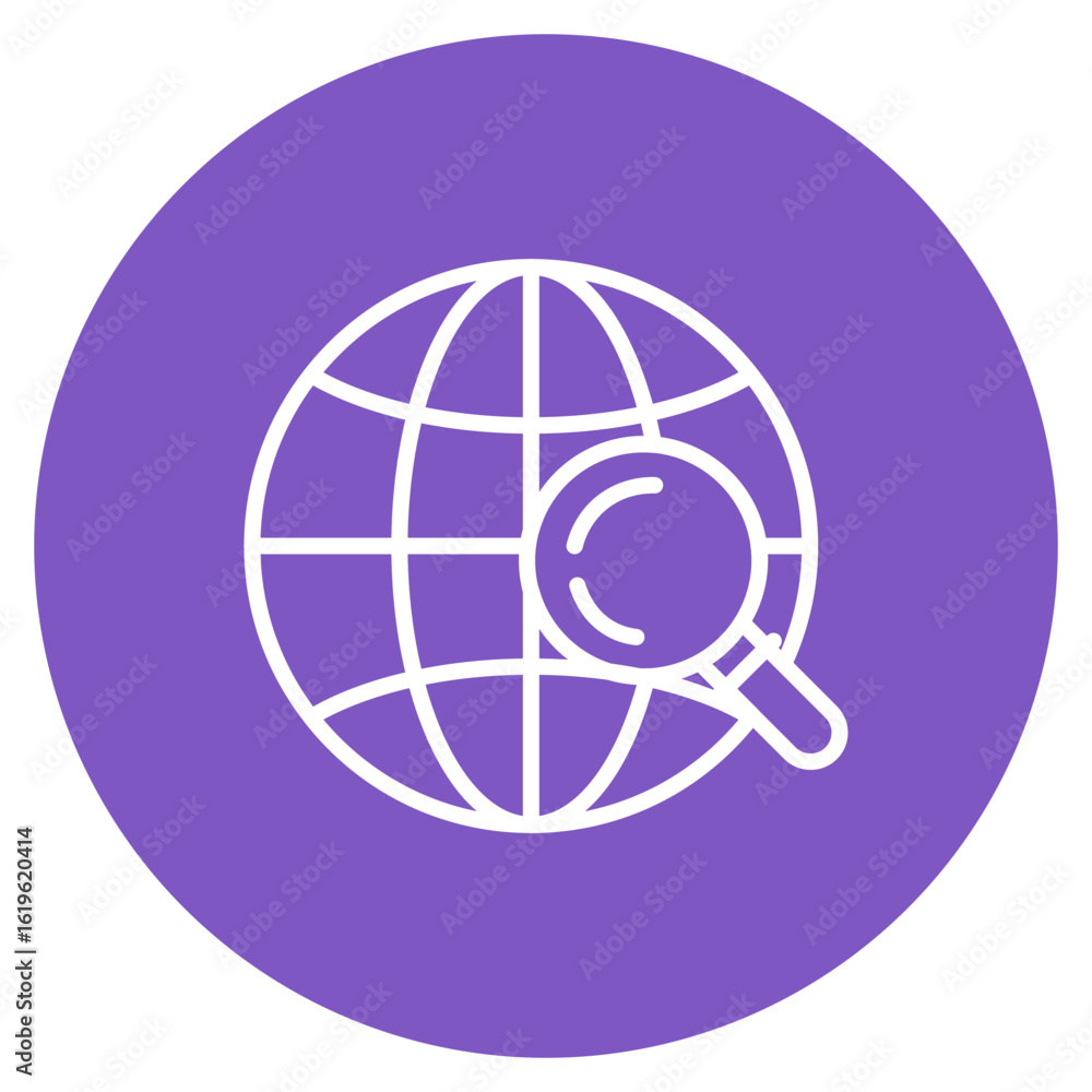 Poster global search icon vector image. can be used for seo and web.