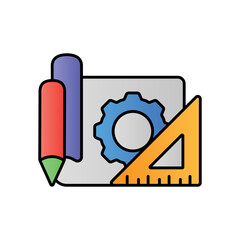 Design Process Workflow Lineal Color Icon: Creative Methodology & Stages