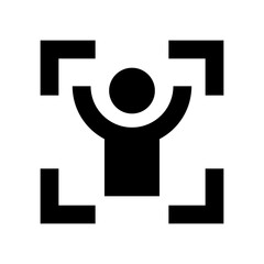 Body Scan Solid Icon; Security Checkpoint Glyph