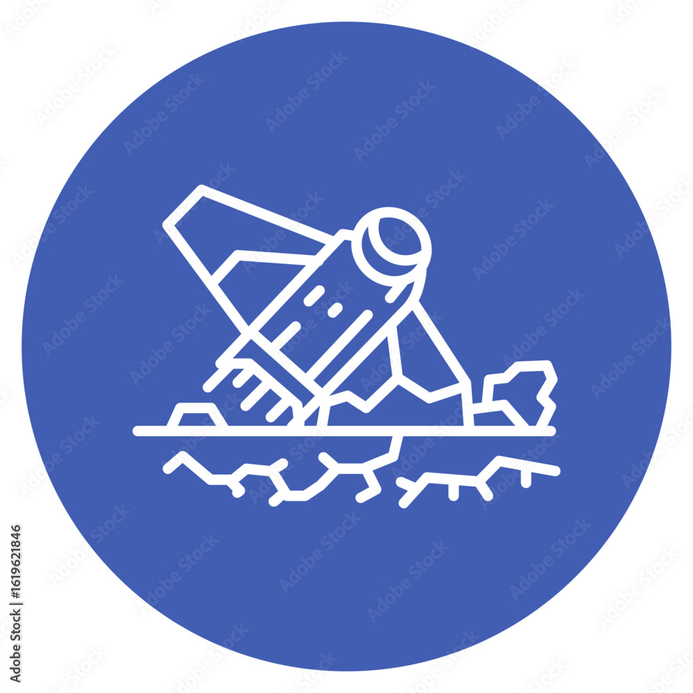 Poster spaceship crash icon vector image. can be used for science fiction.