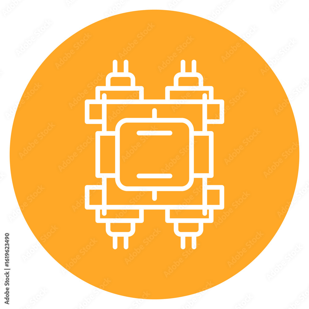 Poster transformer icon vector image. can be used for electric circuits.