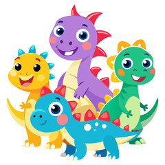 set of funny cartoon monsters