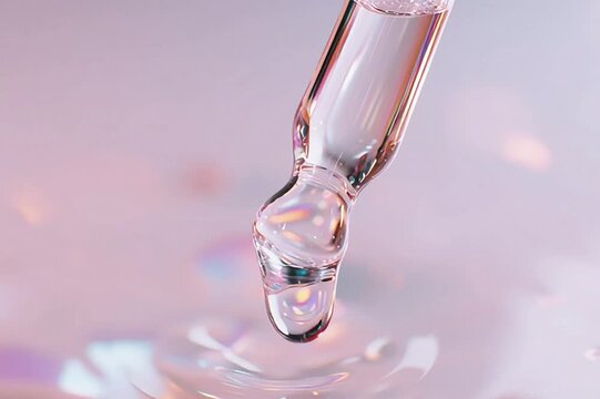 Cosmetic serum dropper with essence drop &mdash; skincare beauty concept video