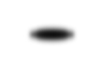 Soft black oval drop shadow on white background. Realistic blur effect element for depth, elevation, and modern graphic highlights