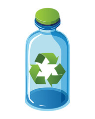 Light Blue Bottle Green Recycle Symbol