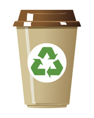 Sustainable Coffee Cup Recycle Symbol