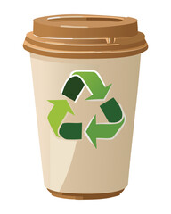 Recyclable Coffee Cup Brown Lid