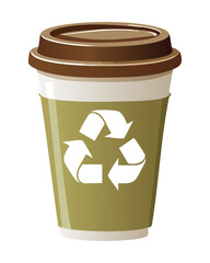Brown Lid Recycled Coffee Cup