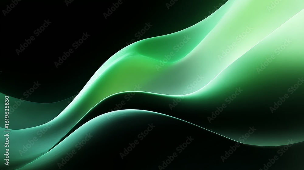 Aufkleber abstract green wave pattern with smooth curves and gradients