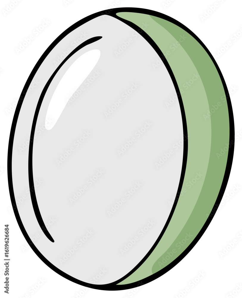 Poster simple white and green oval shape graphic element with smooth lines
