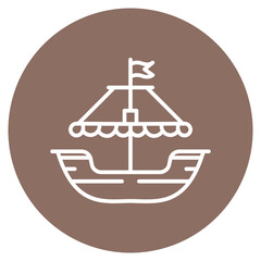 Pirate Ship Ride icon vector image. Can be used for Amusement Park.