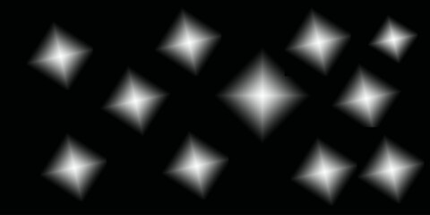 Obraz premium Sparkling star shapes on black background