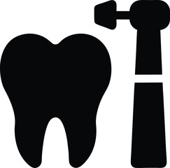 tooth, dentist tools, dental, medical, healthcare, black and white, minimalist, simple
