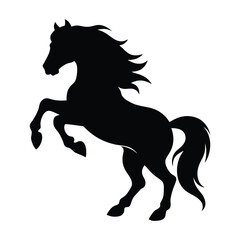 black horse vector illustration. standing horse side view vector silhouette