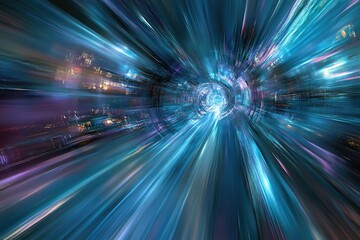 Obraz premium Abstract speed tunnel, vibrant colors