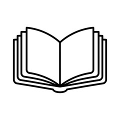 Open book outline icon for education literature and knowledge concepts simple graphic design for websites and applications