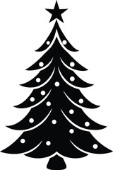 Simple christmas tree silhouette vector graphic design