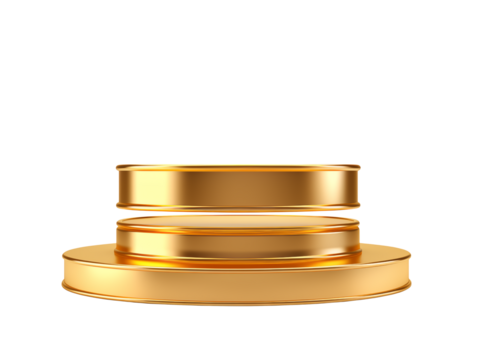 Elegant golden podium stages for award ceremonies product displays and celebratory events