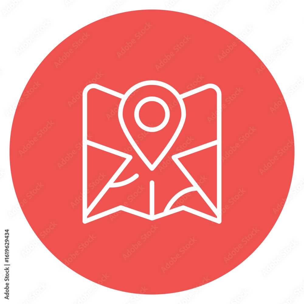 Poster on the map icon vector image. can be used for contact us.