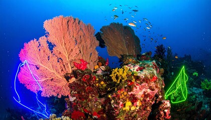 coral reef in aquarium