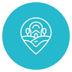 Our Location icon vector image. Can be used for Contact Us.