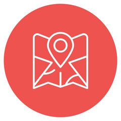 On The Map icon vector image. Can be used for Contact Us.