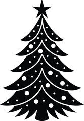 Simple black christmas tree silhouette vector graphic