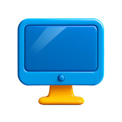 3D retro computer monitor icon. Technology, web design and business concept.