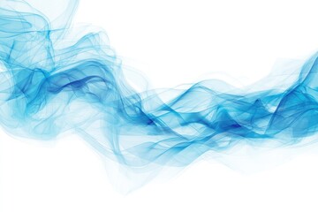 Abstract flowing blue smoke on white (1)