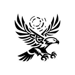 Obraz premium Minimalist tribal eagle in flight with gaming claws