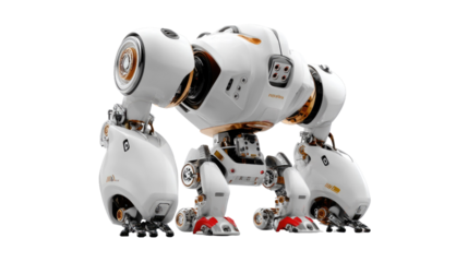 Futuristic Bot's Sentinel Stance: A highly detailed and advanced robotic sentinel, its sleek.