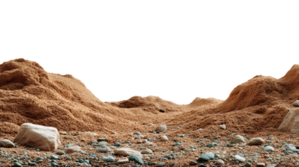 Barren Landscape: A stark, arid landscape with reddish-brown terrain under an expansive expanse, evoking a sense of isolation and the raw power of the natural environment.