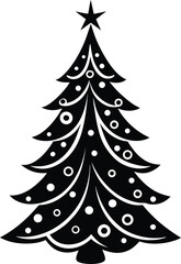 Christmas tree silhouette vector graphic design
