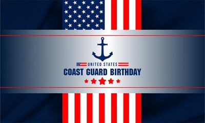 U.S. Coast Guard Birthday Design concept , vektor background banner