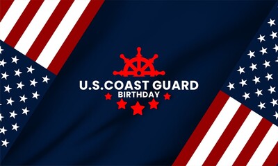 U.S. Coast Guard Birthday Design concept , vektor background banner