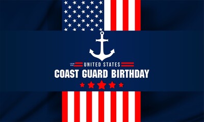 U.S. Coast Guard Birthday Design concept , vektor background banner